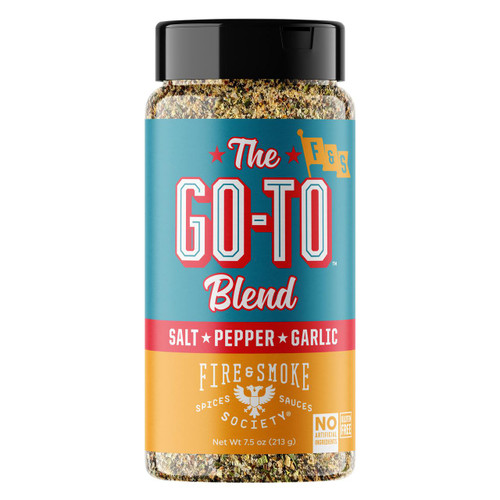 Fire & Smoke Society F&S | THE GO-TO 6.7OZ spice blend container with salt, pepper, and garlic for grilling and cooking.