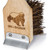 Grill Badger Brush, wooden handle grill cleaning brush with a bear engraving and metal scraper for barbecue cleaning.