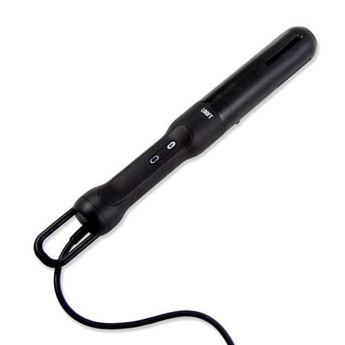 Looft Lighter 2, black electric fire starter with a sleek design and two buttons for ignition, ideal for outdoor grilling and camping.