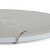 PK Grills PK Pizza Stone, white ceramic pizza stone with a metal handle for easy removal from a grill or oven.