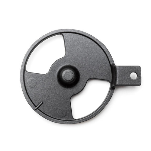 PK Grills PK300 Replacement Radial Vents - Graphite, round black vent with open sections and mounting tab.