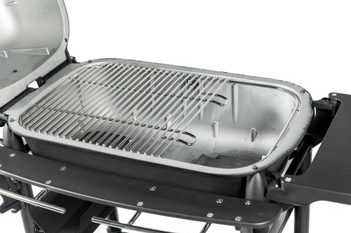 PK Grills PK300 Stainless Steel Hinge Grid, stainless steel cooking grid on a grill.