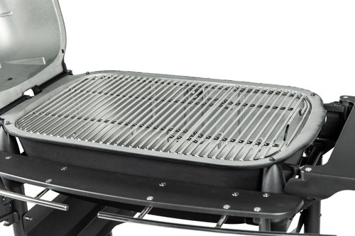 PK Grills PK300 Stainless Steel Hinge Grid, a high-quality stainless steel grilling hinge grid on a barbecue grill for versatile cooking and grilling.