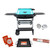PK Grills PK300AF Start Cookin' Bundle - Teal, a portable charcoal grill with accessories including a charcoal basket, butcher paper, temperature thermometer, and grill tools.
