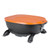 PK Grills PKGO Hibachi, portable black and orange tabletop charcoal grill with foldable legs.