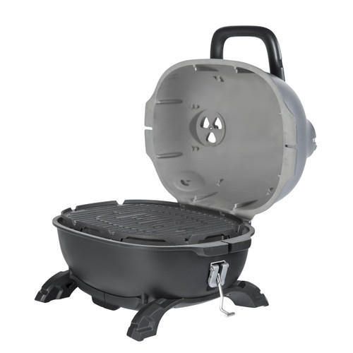 PK Grills PKGO w/ FlipKit, portable electric grill with a flip-up lid and grill plate for versatile outdoor cooking.