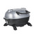 PK Grills PKGO w/ FlipKit, portable outdoor propane grill with silver and black design and lid handle.