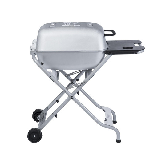 PK Grills PKTX Folding Stand, portable and sturdy foldable stand with wheels and a side tray for versatile grilling support.