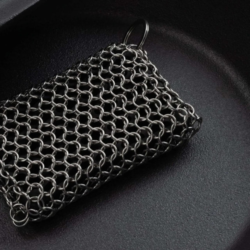 PK Grills Stainless Steel Cleaning Mesh Scrubber, metal chainmail scrubber for grill and cookware cleaning.