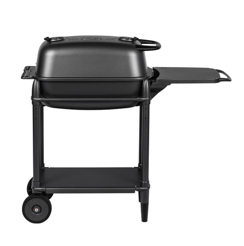 PK Grills The All New Original PK300 Grill & Smoker - Graphite, black portable outdoor grill and smoker with a sturdy stand and side shelf.