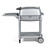 PK Grills The All New Original PK300 Grill & Smoker - PK Classic Silver, a compact and portable silver grill and smoker with a built-in lid, side shelf, and wheels for easy mobility.