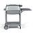 PK Grills The All New Original PK300 Grill & Smoker - PK Classic Silver, side view of the portable silver grill and smoker with wheels and a side shelf.