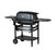 PK Grills The All New Original PK300AF Grill & Smoker - Coal, a black outdoor grill with side tables, metal trays, and wheels for mobility.