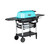 PK Grills The All New Original PK300AF Grill & Smoker - Teal, a portable grill and smoker with a teal-colored lid, side tables, and a black stand with wheels for mobility.
