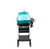 PK Grills The All New Original PK300AF Grill & Smoker - Teal, a portable teal-colored grill and smoker with a sturdy black and silver frame on wheels.