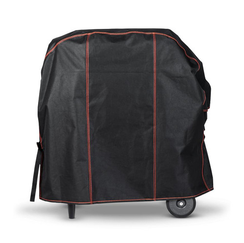 PK Grills The NEW PK300 Slim Cover, black grill cover with red stitching for the PK300 grill.
