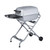 PK Grills The Original PKTX Grill & Smoker - Classic Silver, portable compact grill with a silver body, black tray, and sturdy wheels for outdoor cooking and smoking.