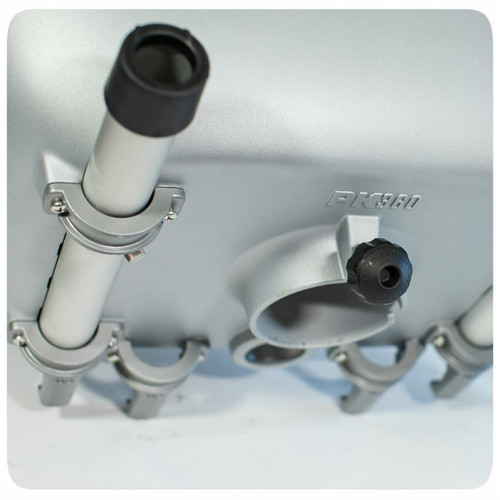 PK Grills The PK360 Grill & Smoker - Classic Silver, view of the durable silver metal construction with adjustable vents and compact design.