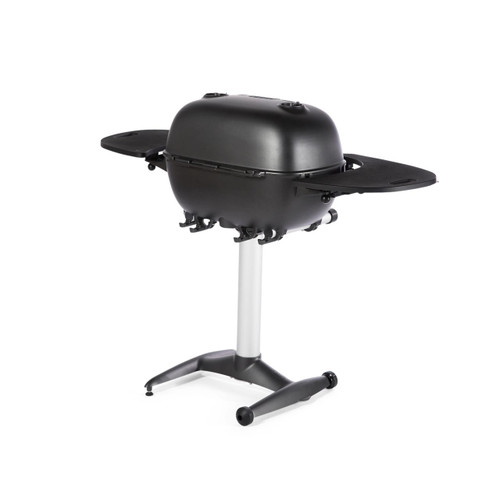 PK Grills The PK360 Grill & Smoker - Graphite, black portable charcoal grill with side shelves on a white background.