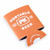 Portable Beer Drink Koozie, set of 2, orange insulated can cooler sleeves with white text and logo designed to keep beverages cold.